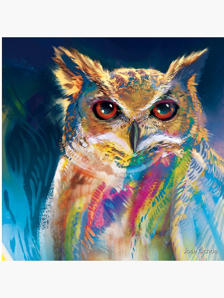 Thumbnail 4 of 4, Pillow, A Colorful Owl designed and sold by JoseOchoa.
