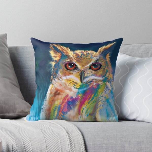 A Colorful Owl Throw Pillow