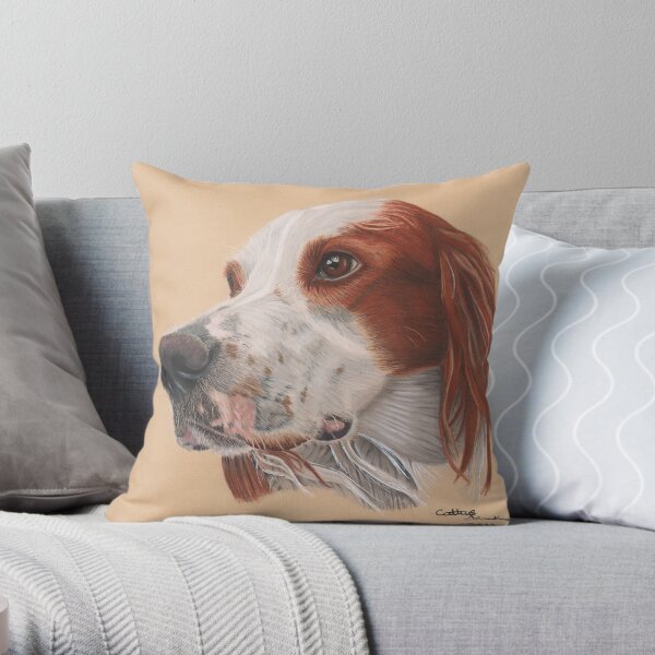 An Irish red and white Setter Throw Pillow