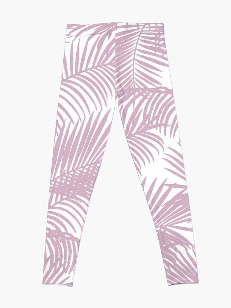 Disover Modern Tropical Lavender Palm Tree Floral Leggings