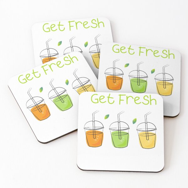Item preview, Get Fresh 3 Juice Cups with Straws designed and sold by In A Word | Minimal Statement Wear.
