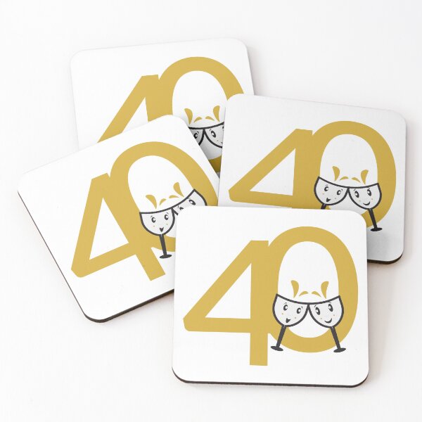 Item preview, 40th Birthday Large Numbers and Cute Wine Glasses designed and sold by sigdesign.