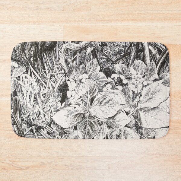 Item preview, black and white garden drawing by Jo Reitze designed and sold by joreitzeartist.