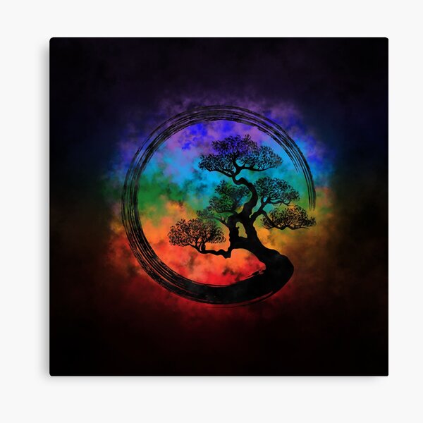 Aperçu de l'œuvre Cercle Enso Zen et nébuleuse du bonsaï créée et vendue par k9printart.