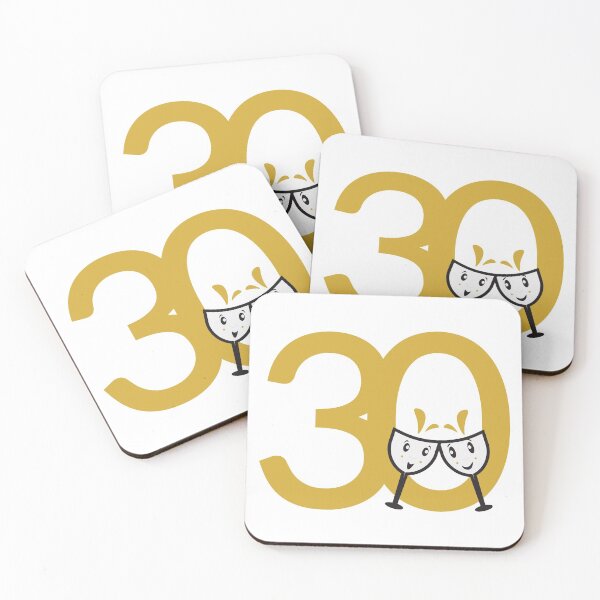 Item preview, 30th Birthday Large Numbers and Cute Wine Glasses designed and sold by sigdesign.
