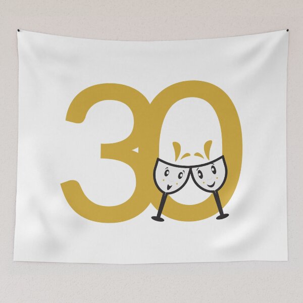 Item preview, 30th Birthday Large Numbers and Cute Wine Glasses designed and sold by sigdesign.