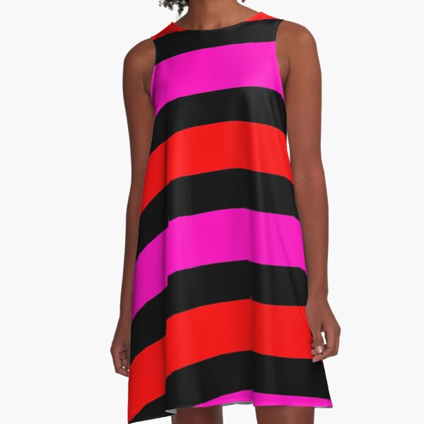 Heart; Gestreiftes Herz A-Line Dress