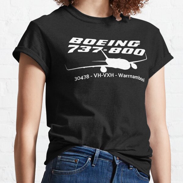 Boeing 737-800 30478 VH-VXH (White Print) Classic T-Shirt