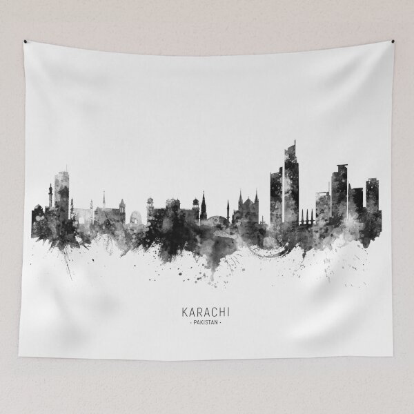 Artikelvorschau, Karachi Pakistan Skyline entworfen und verkauft von ArtPrints.