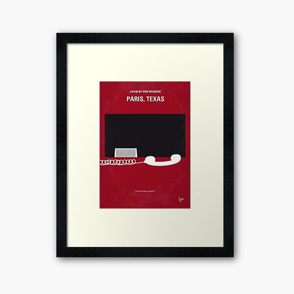 No062 My Paris Texas minimal movie poster Framed Art Print