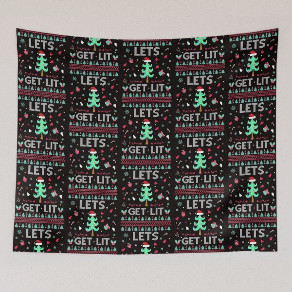 Aperçu de l'œuvre Lets Get Lit Funny Ugly Christmas Apparel for pull créée et vendue par ChezM1989.