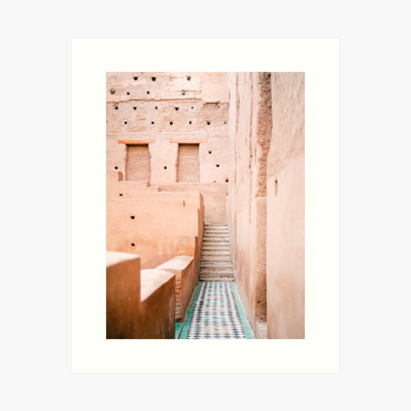 Colors of Marrakech Morocco - El badi palace photo print | Pastel travel photography art Art Print