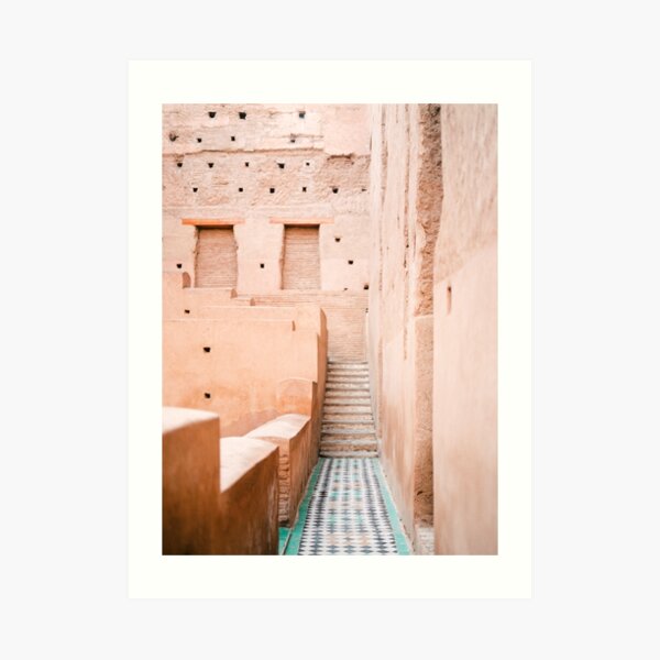 Colors of Marrakech Morocco - El badi palace photo print | Pastel travel photography art Art Print