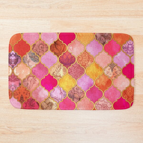 Item preview, Hot Pink, Gold, Tangerine & Taupe Decorative Moroccan Tile Pattern designed and sold by micklyn.