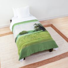 Watercolour of a Meadow in Melbourne, Derbyshire Comforter