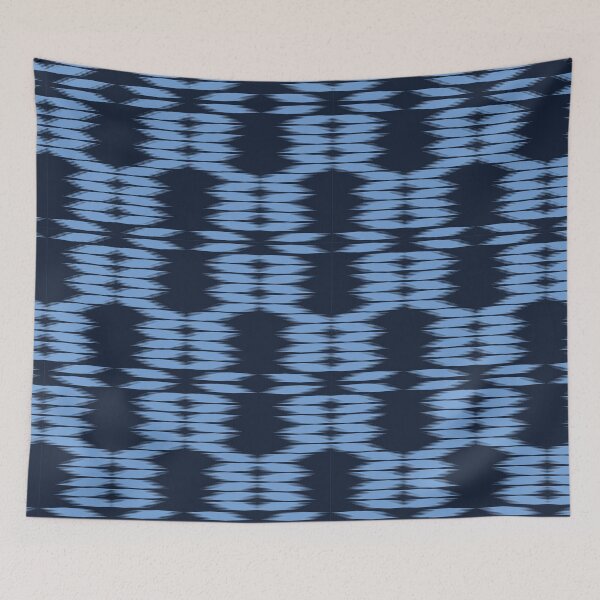 Item preview,  Indigo blue geometric hand drawn tie dye shibori pattern. designed and sold by Limolida.