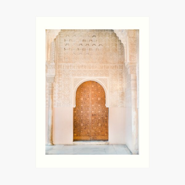 Alhambra door | Granada Spain travel photography | Bright and pastel colored photo art print Art Print
