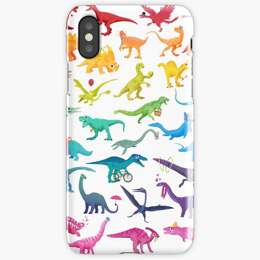 Coque iPhone « Rainbow dinos»