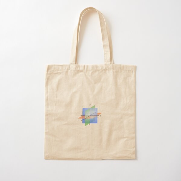 A right-handed three-dimensional Cartesian coordinate system used to indicate positions in space. Cotton Tote Bag