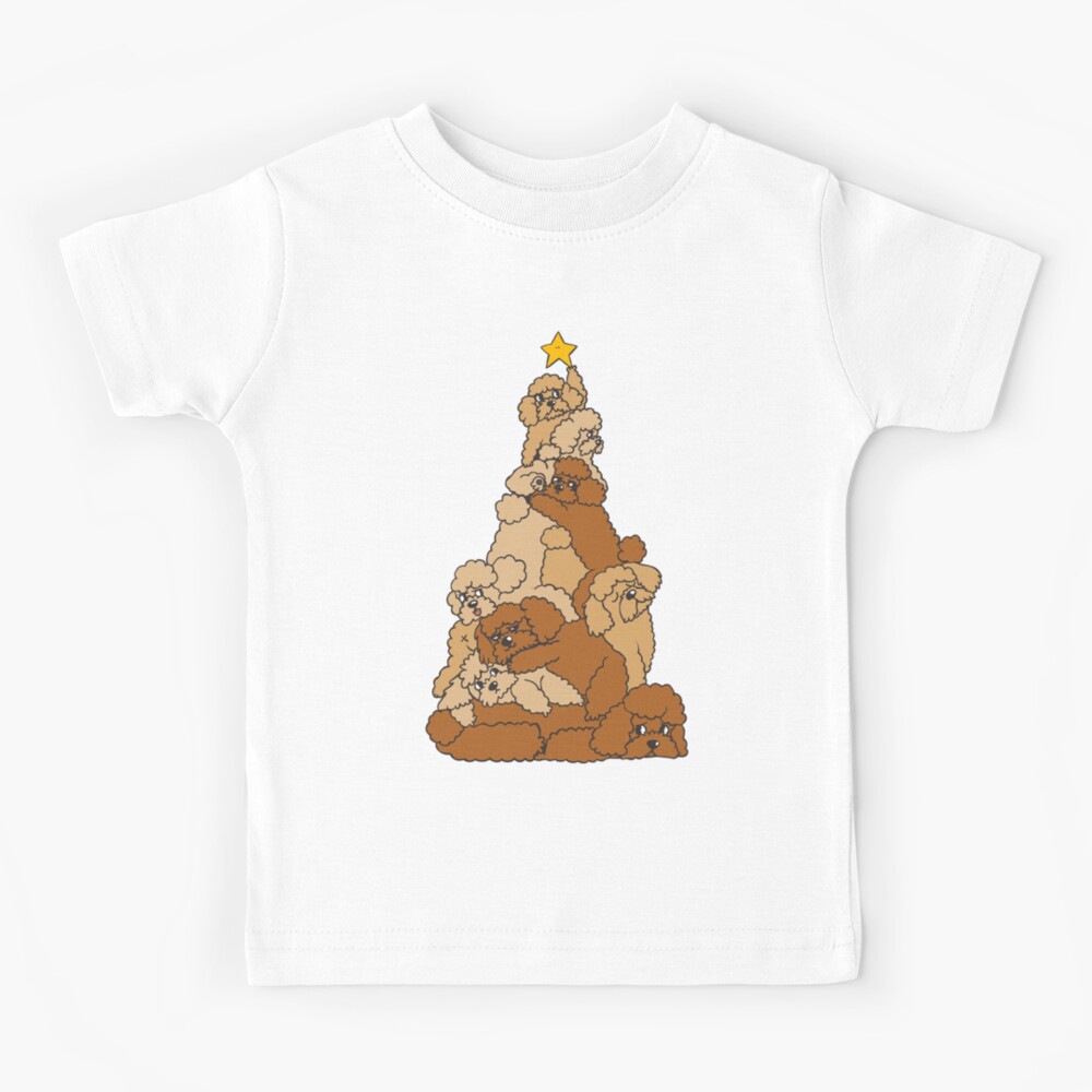 Christmas Tree Poodle Kids T-Shirt