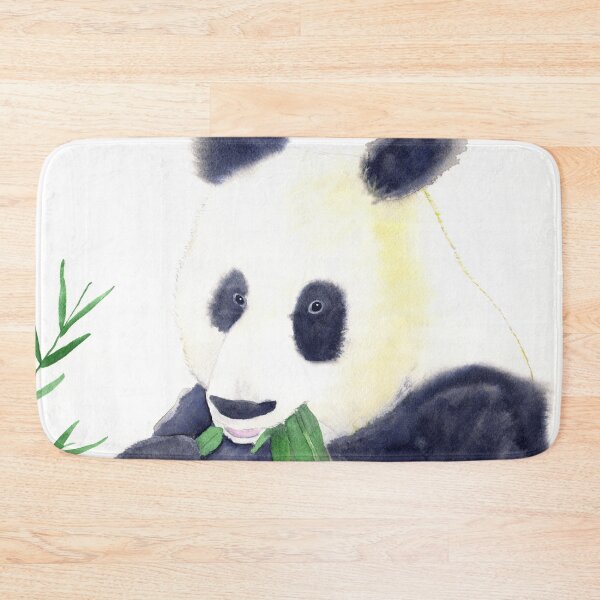 Item preview, Panda Bear eating Bamboo Watercolor Painting designed and sold by Sandra Connelly.