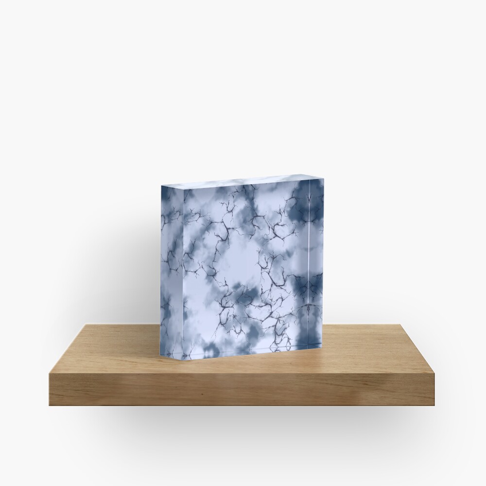dark lightning flashes in the clouds around the eye of the storm Acrylic Block