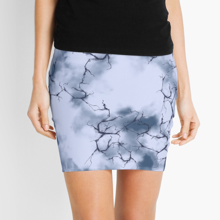 dark lightning flashes in the clouds around the eye of the storm Mini Skirt