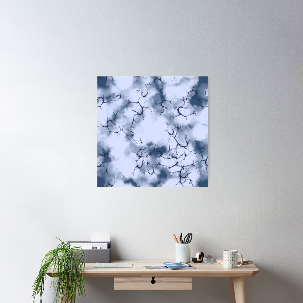 dark lightning flashes in the clouds around the eye of the storm Poster