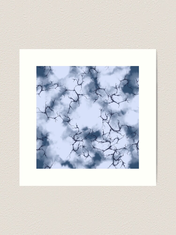 Alternate view of dark lightning flashes in the clouds around the eye of the storm Art Print