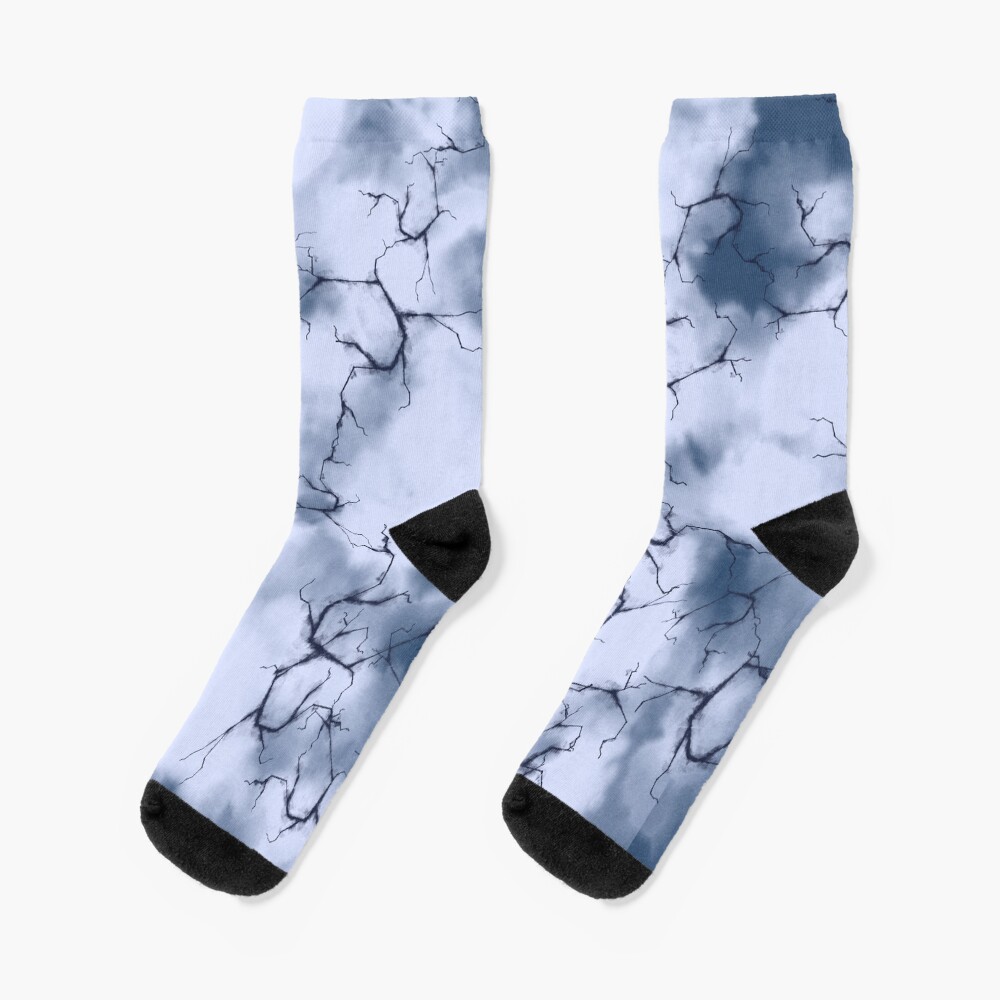 dark lightning flashes in the clouds around the eye of the storm Socks