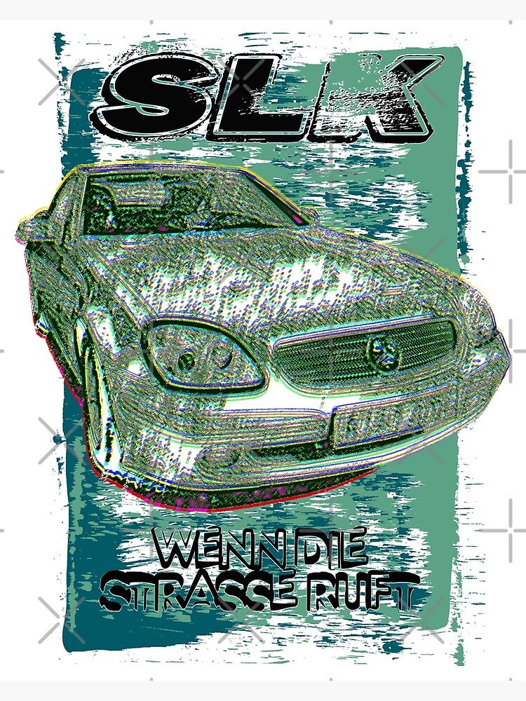 Artwork German roadster Illustration Artwork SLK Mercedes R170 Silver  youngtimer future classic  Sticker for Sale by SketchNinja