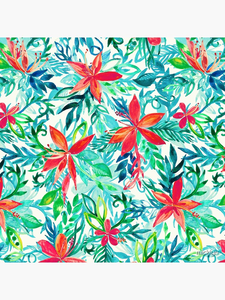 Paradise Floral - a watercolor pattern by micklyn