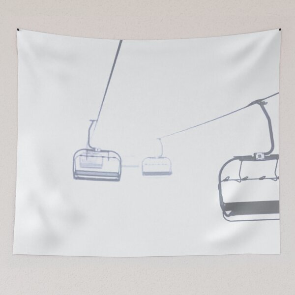 Item preview, Ski Chair Lift Black and White // Picture of a White Out on the Way to the Top in Colorado designed and sold by catbyrdcolorado.
