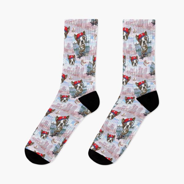 Item preview, Let's Go Boston Terrier Baseball Pattern designed and sold by MudgeStudios.