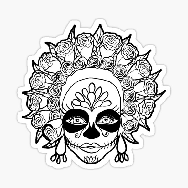 Coloring Set Dia De La Muertos Coloring Set La Catrina Sugar Skull Digital  PDF 