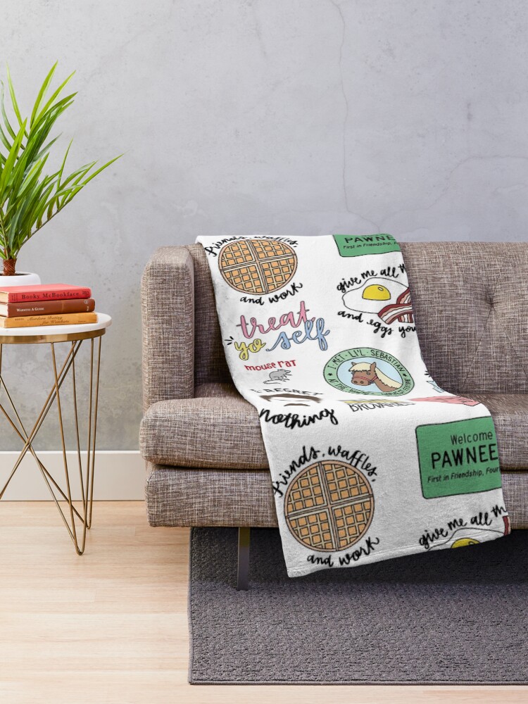 Alternate view of Parks and Recreation TV Show Art Throw Blanket