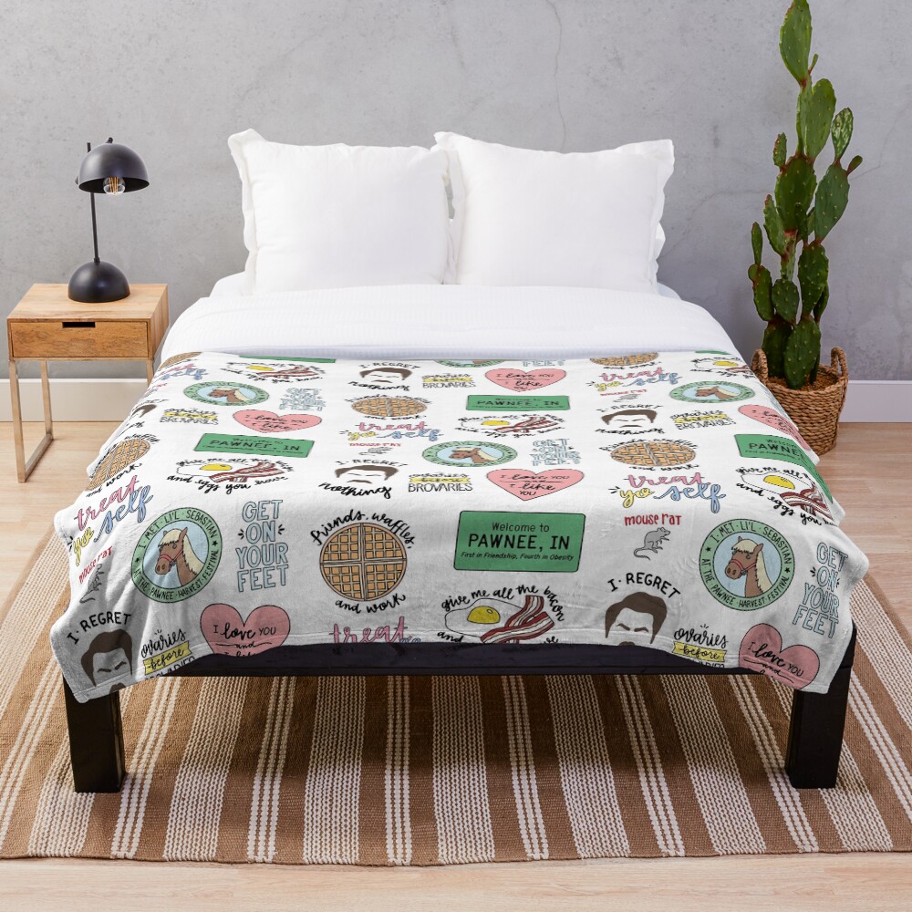 Parks and Recreation TV Show Art Throw Blanket