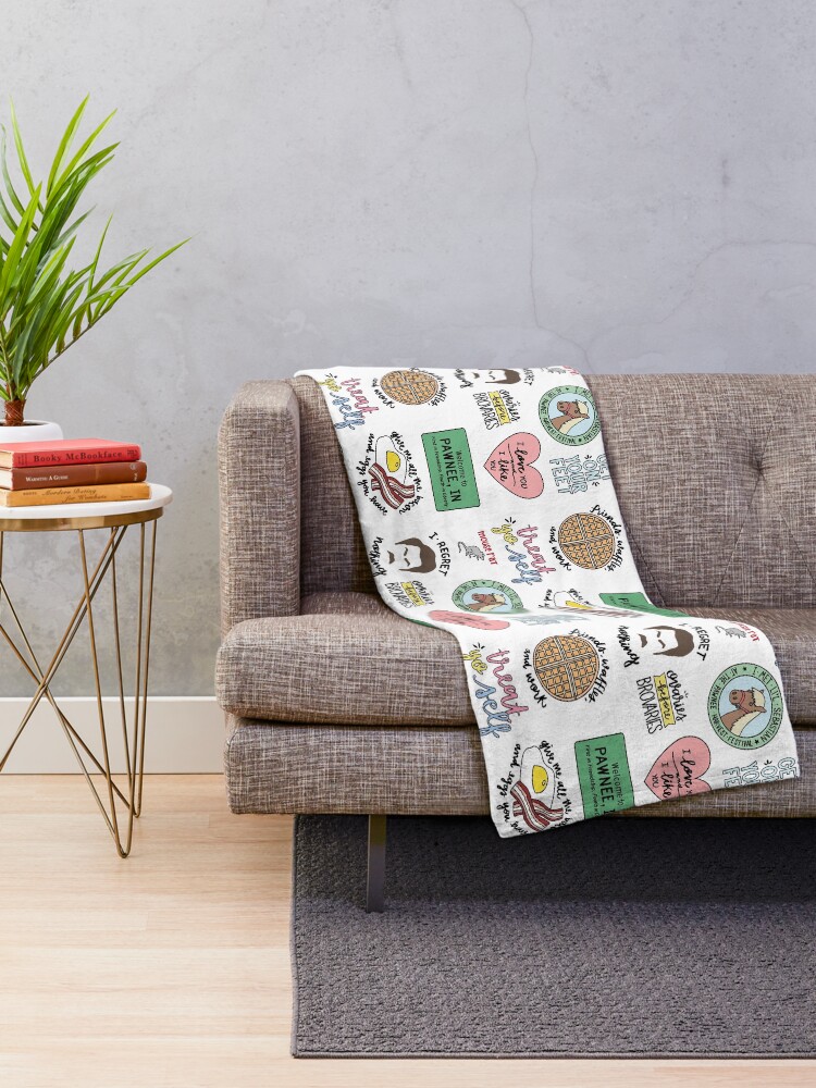 Alternate view of Parks and Recreation TV Show Art Throw Blanket