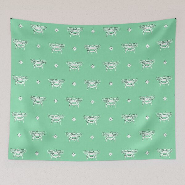 Item preview, Bee Stamped Motif on Spearmint designed and sold by The Wellington Boot.