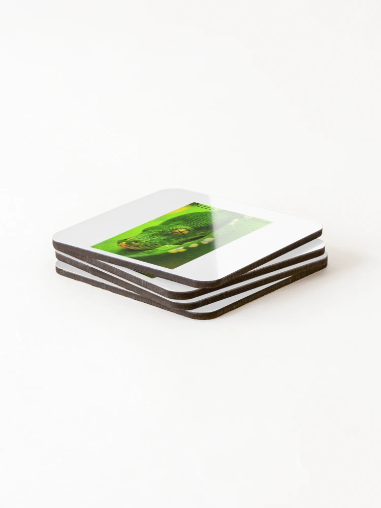 Thumbnail 4 of 5, Coasters (Set of 4), Green Tree Python designed and sold by PrintYourOwn.