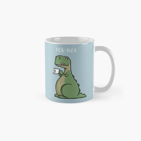 Tea-Rex - Funny T-Rex Dinosaur Tea Pun Cartoon Illustration Classic Mug