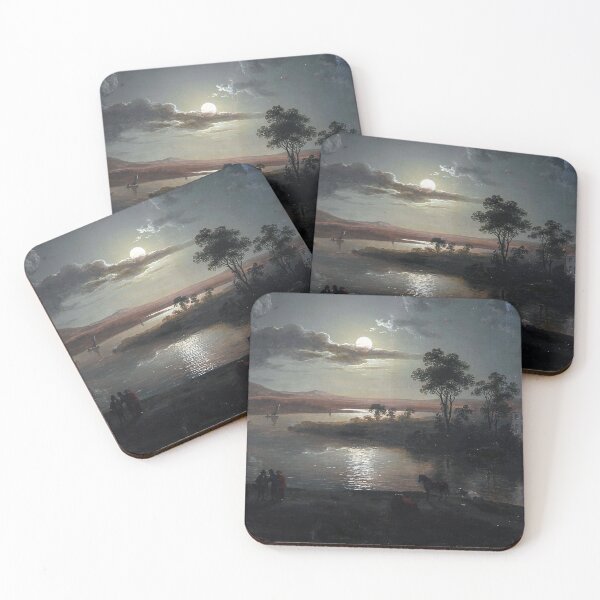 Item preview, Abraham Pether - Evening Scene with Full Moon and Persons designed and sold by ArtExpression.