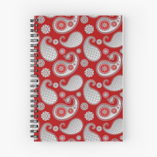 Item preview, Paisley pattern, Silver Gray / Grey on Deep Red designed and sold by Marymarice.