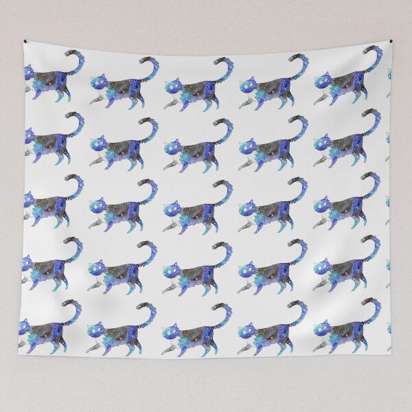 Item preview, Galaxy blue cat designed and sold by alisonsadler.