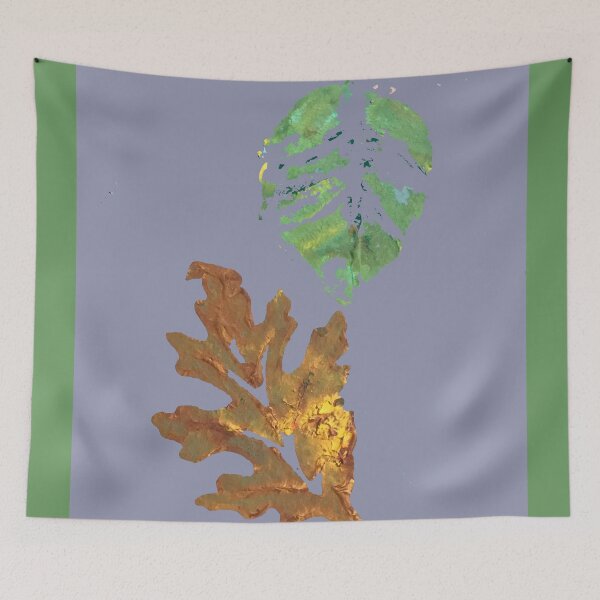 Item preview, Fall Oak Leaf in gray, autumn gold, brown, green designed and sold by djrunnels.