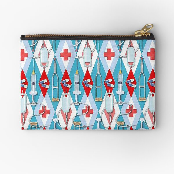 Doctors Medicine Medical Pills Illustration Socks! Original Art! Zipper Pouch