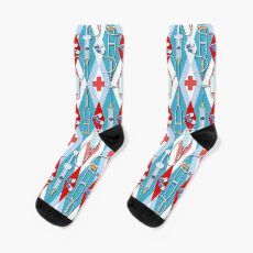 Doctors Medicine Medical Pills Illustration Socks! Original Art! Socks