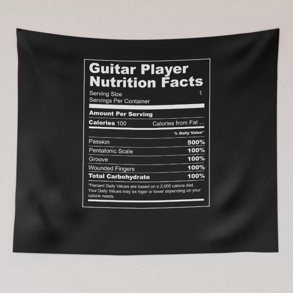 Item preview, Guitar Player Nutrition Facts designed and sold by Músico Ilustre.