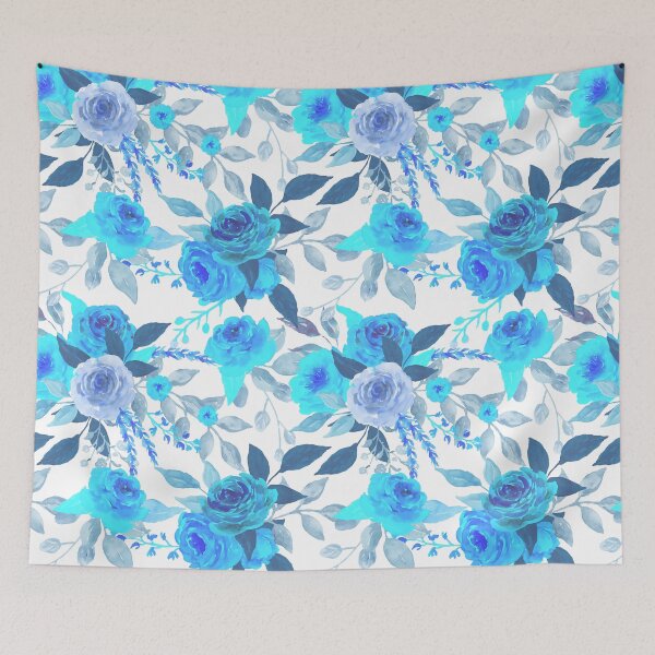 Item preview, Watercolor Blue Flower Bouquet designed and sold by MclaughlinGifts.