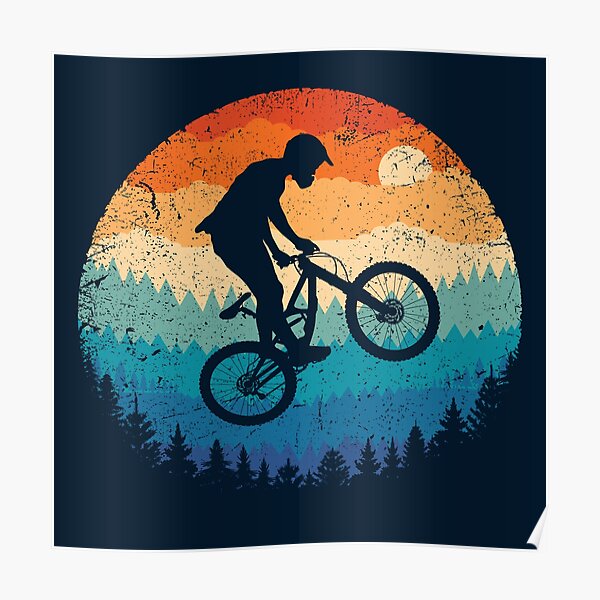 Mountain Biking Retro Poster